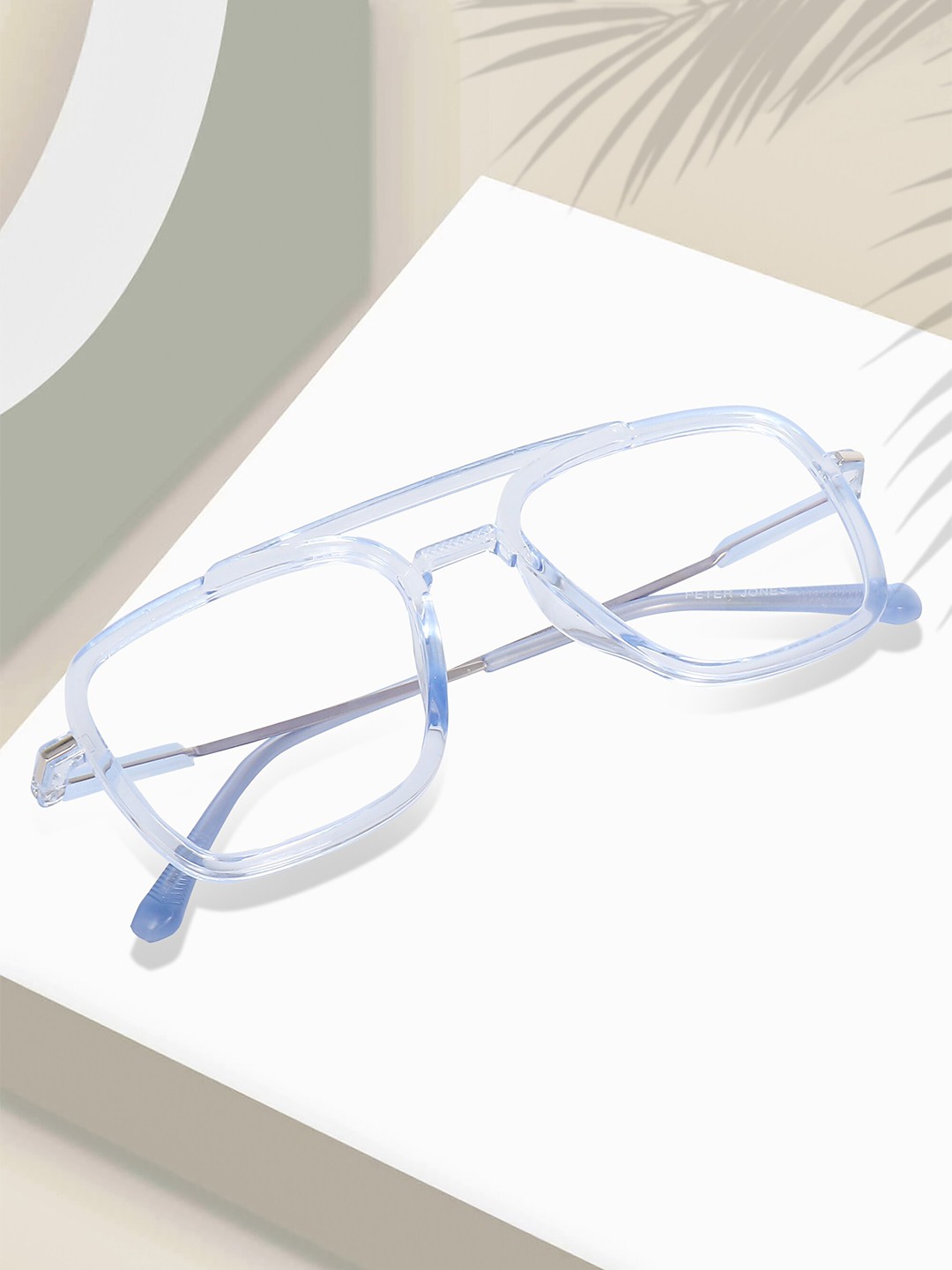 

Peter Jones Eyewear Unisex Colourblocked Full Rim Square Frames, Grey