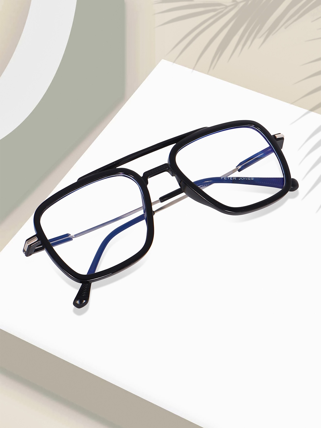 

Peter Jones Eyewear Unisex Full Rim Square Frames, Black