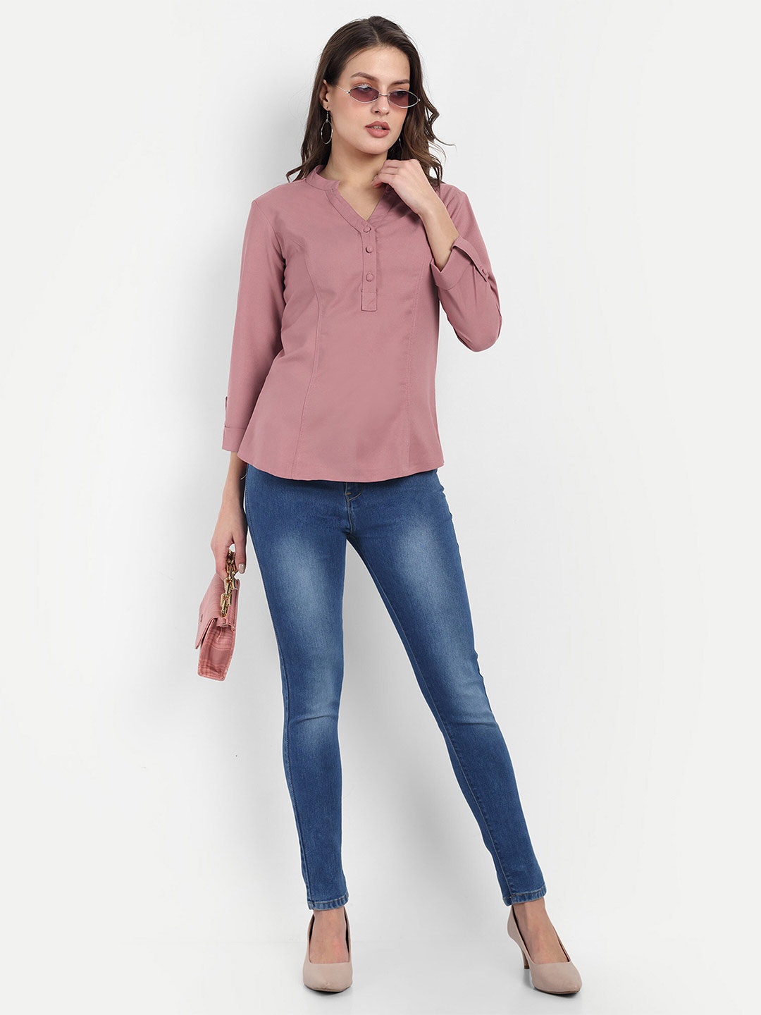 

WAYLENE V-Neck Regular Top, Pink