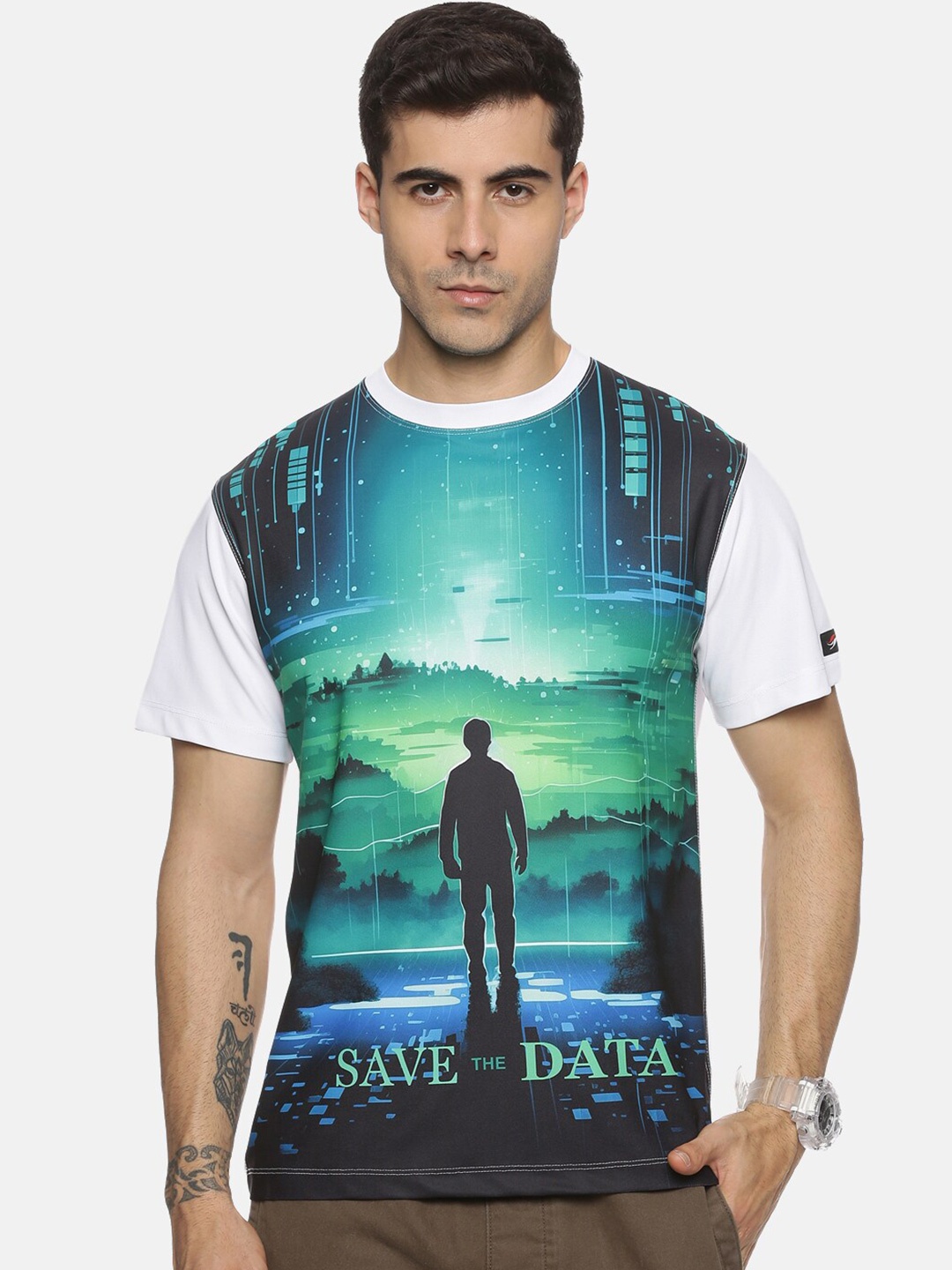 

ABLING Printed Sublimation Round Neck T-shirt, Green
