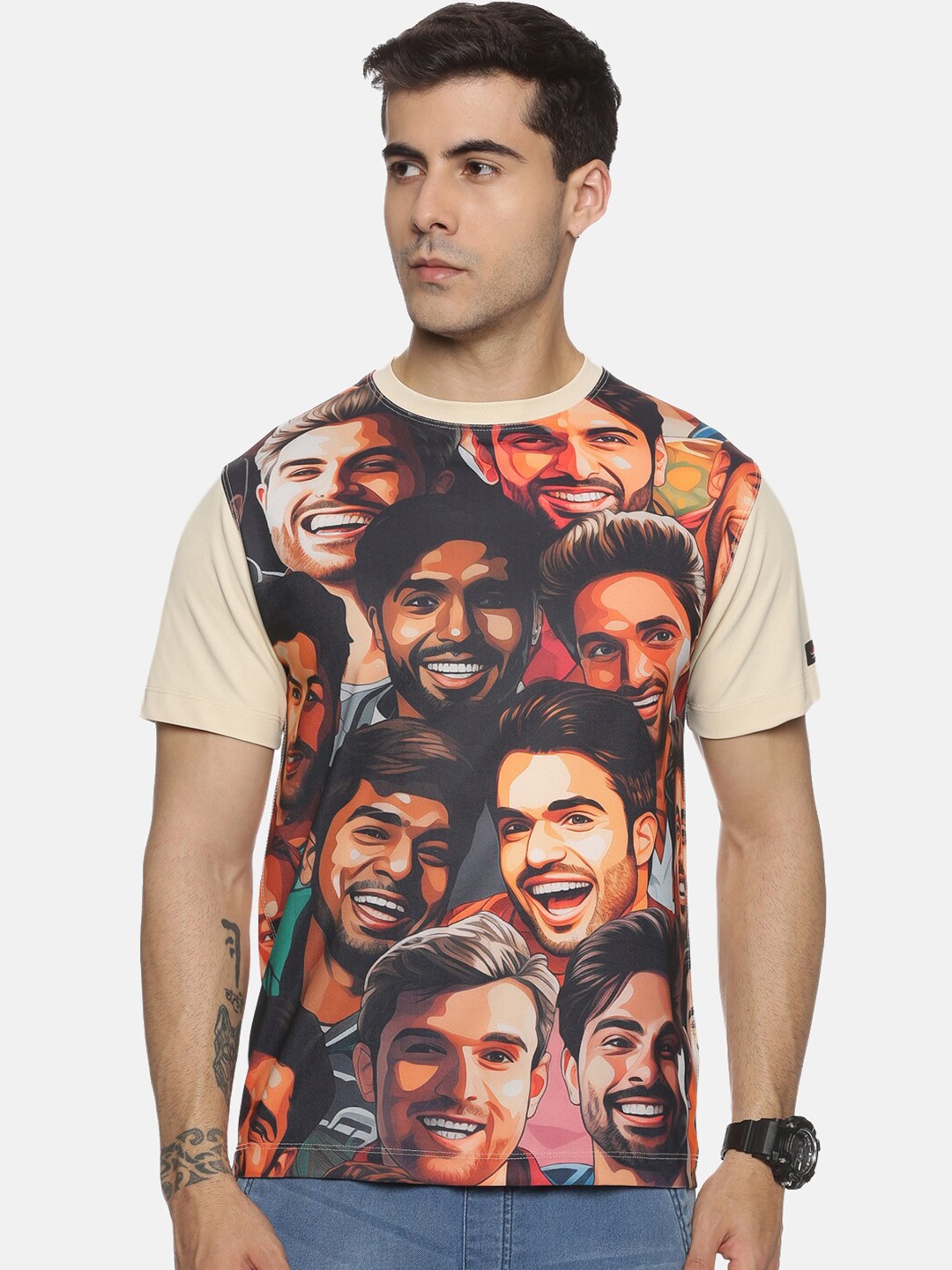 

ABLING Printed Sublimation Round Neck T-shirt, Multi