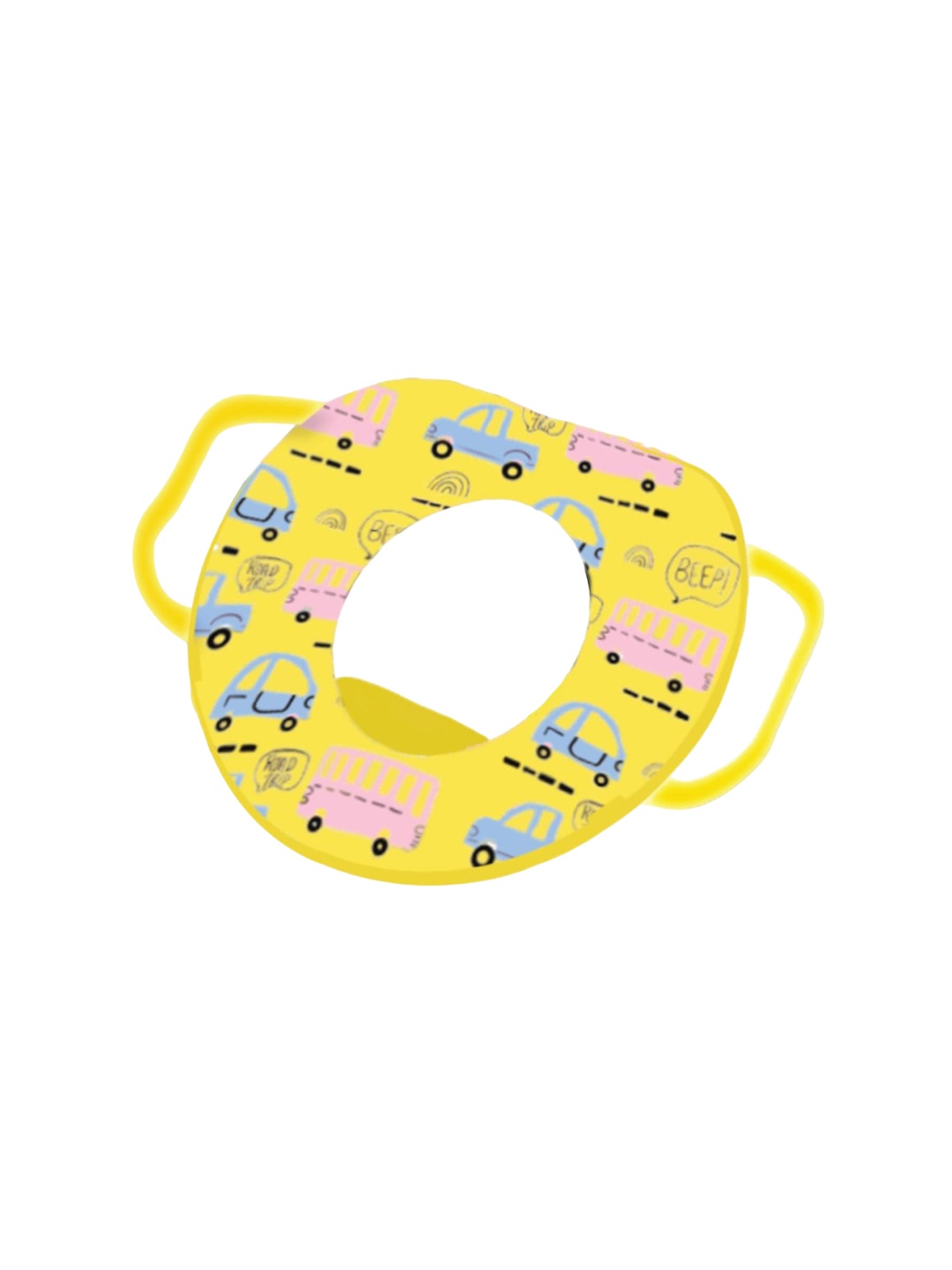 

Polka Tots Kids Printed Cushioned Potty Seat With Handle, Yellow