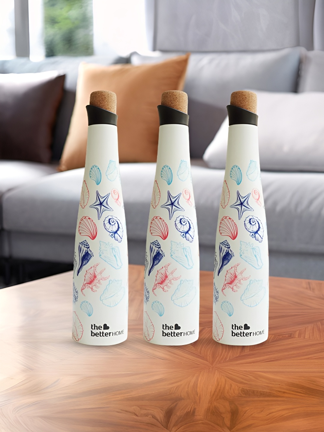 

The Better Home White & Blue 2 Pcs Stainless Steel Water Bottle 750 ml