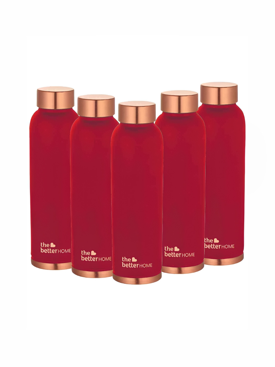 

The Better Home Red 5 Pcs Copper Water Bottle 950 ml