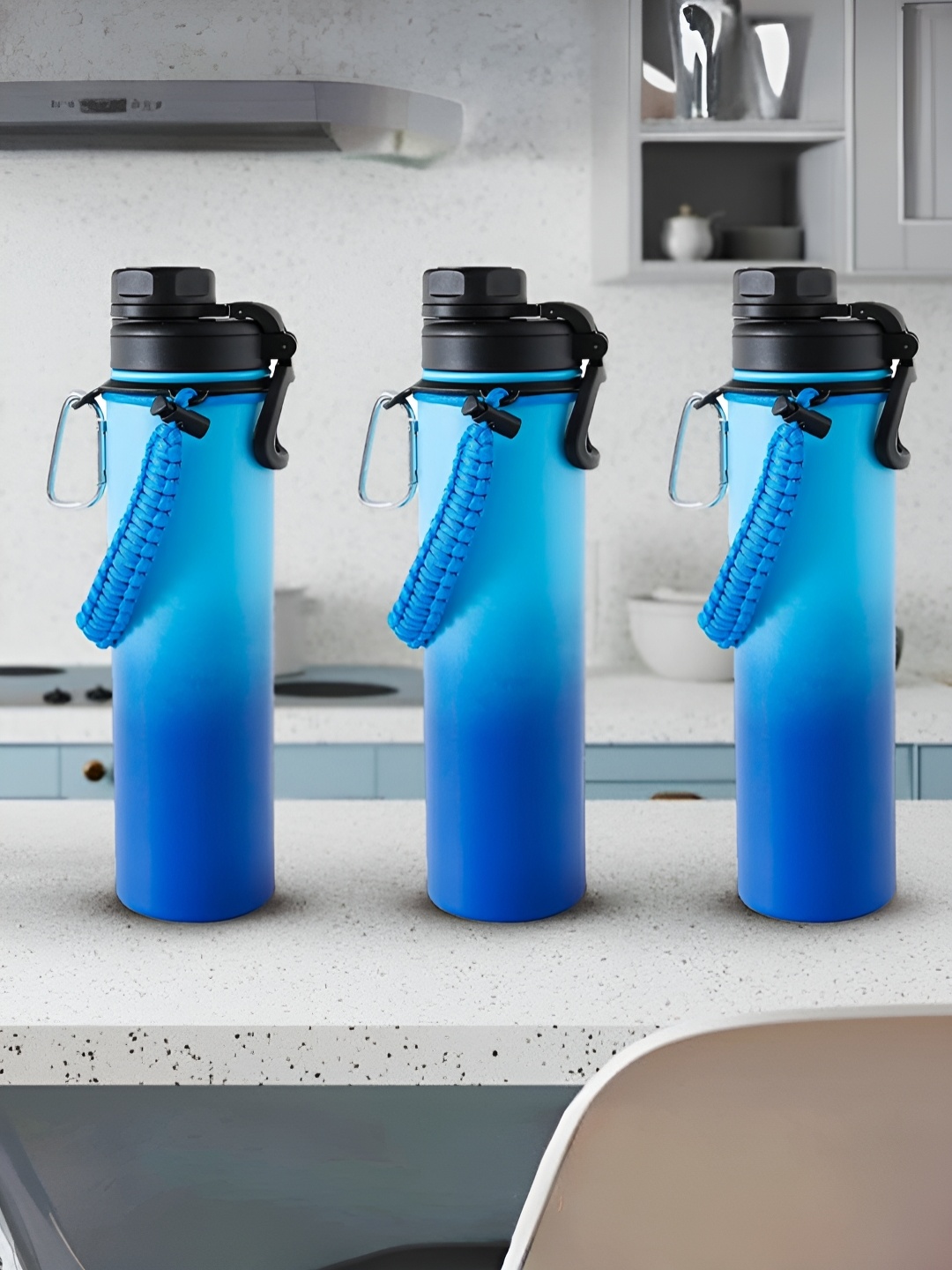 

The Better Home Blue 3 Pcs Stainless Steel Water Bottle 960 ml