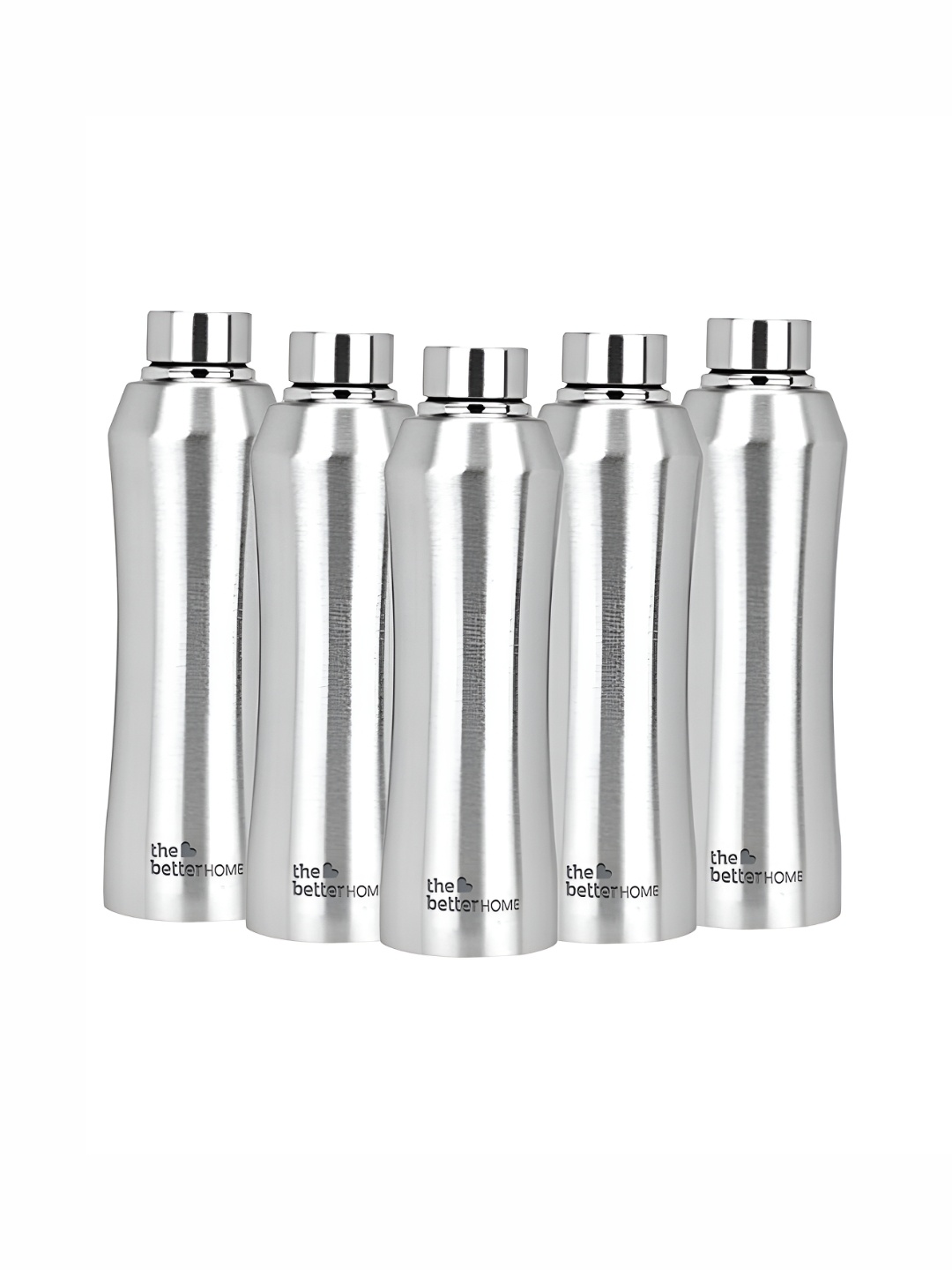 

The Better Home Silver Toned 5 Pieces Stainless Steel Water Bottles 1 L Each