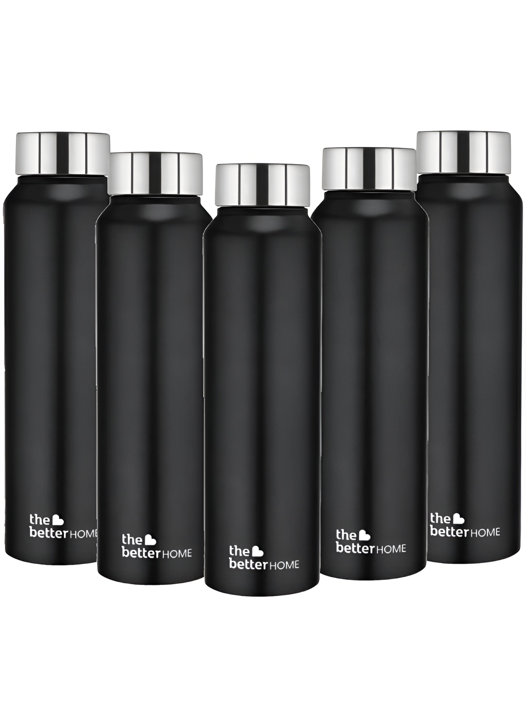 

The Better Home Black 5 Pcs Stainless Steel Water Bottle 1 Ltr