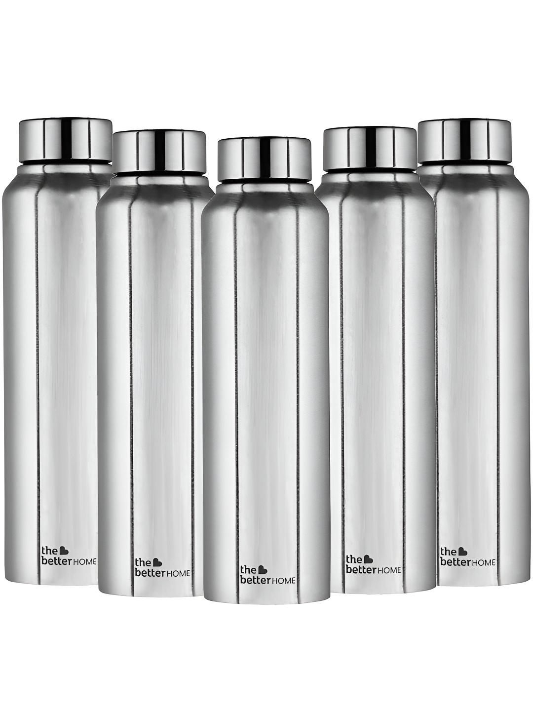 

The Better Home Silver-Toned 5 Pcs Stainless Steel Water Bottle 1 Ltr