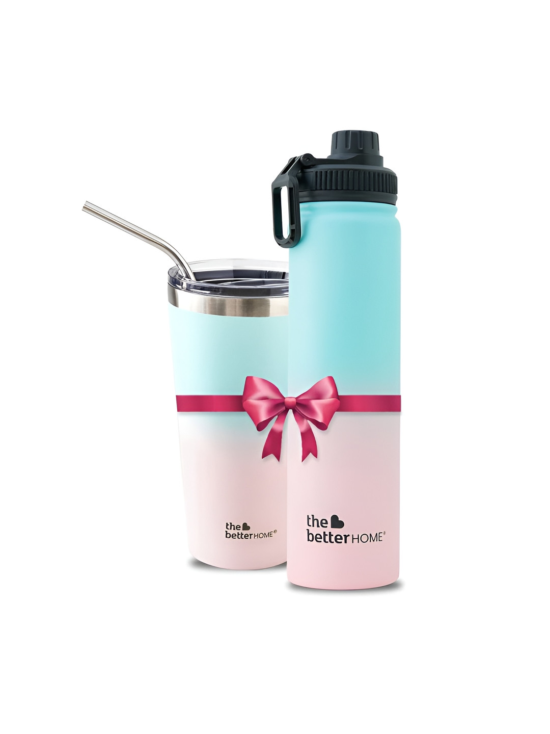 

The Better Home Blue & Pink 2 Pcs Stainless Steel Water Bottle 710 ml