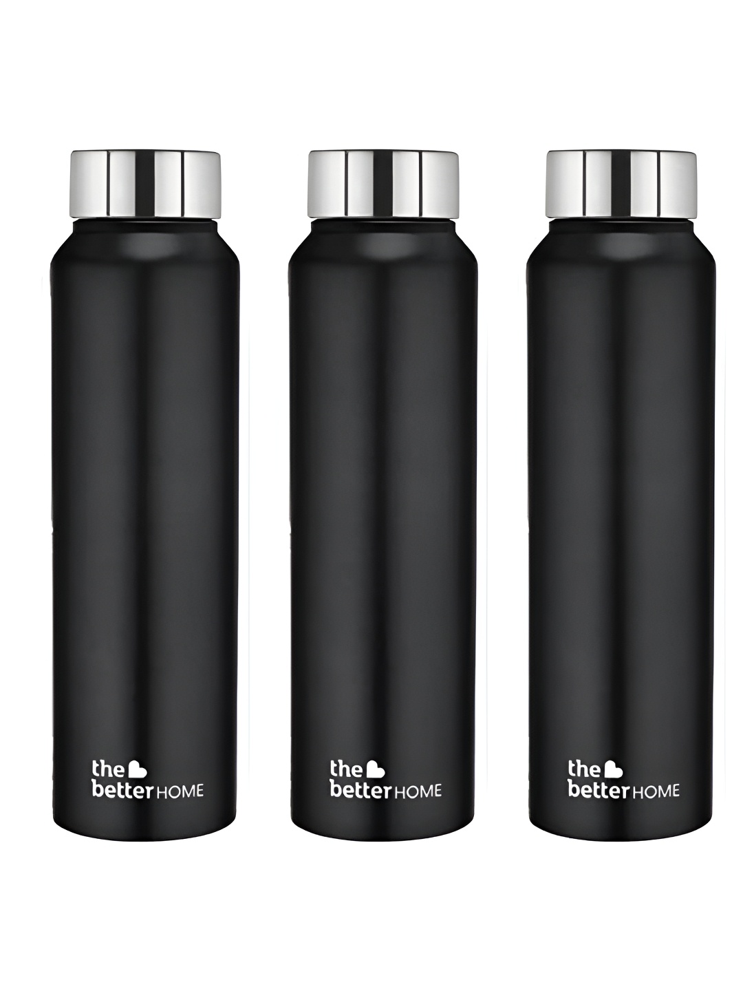 

The Better Home Black 3 Pcs Stainless Steel Water Bottle 1 Ltr