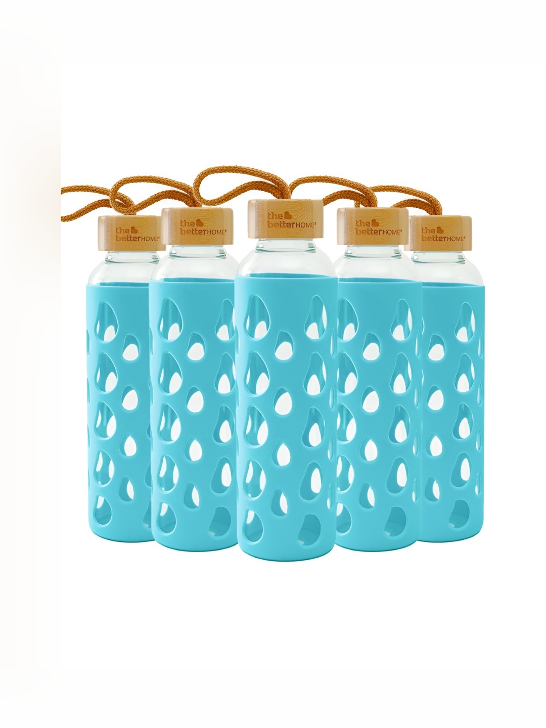 

The Better Home Blue 5 Pcs Glass Water Bottle 500 ml