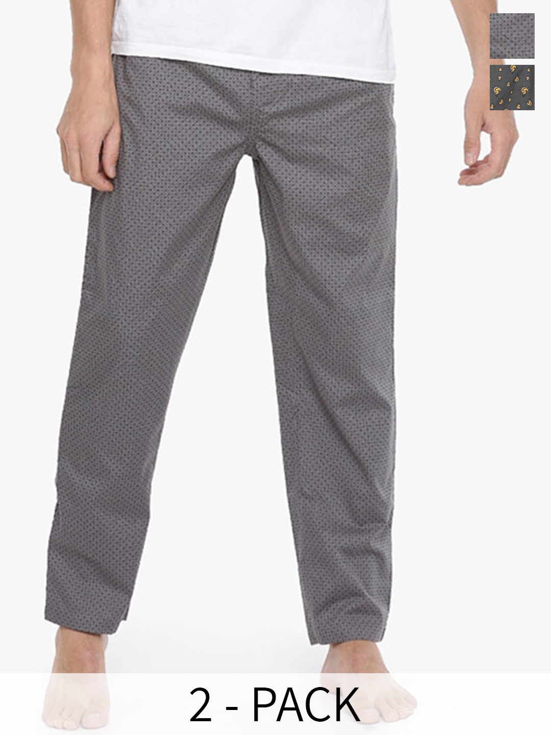 

Force NXT Pack Of 2 Printed Lounge Pants, Grey