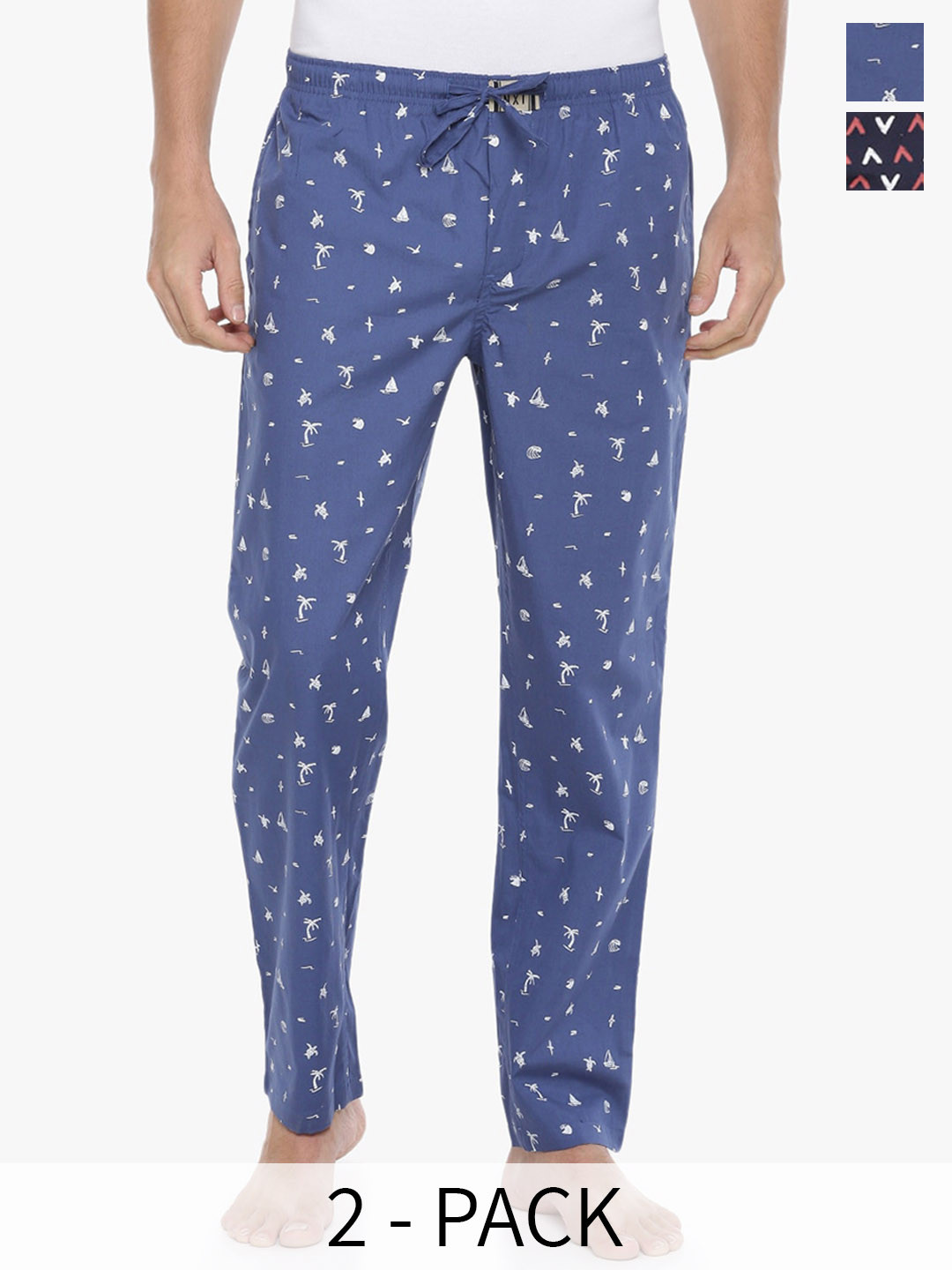 

Force NXT Pack Of 2 Printed Lounge Pants, Black