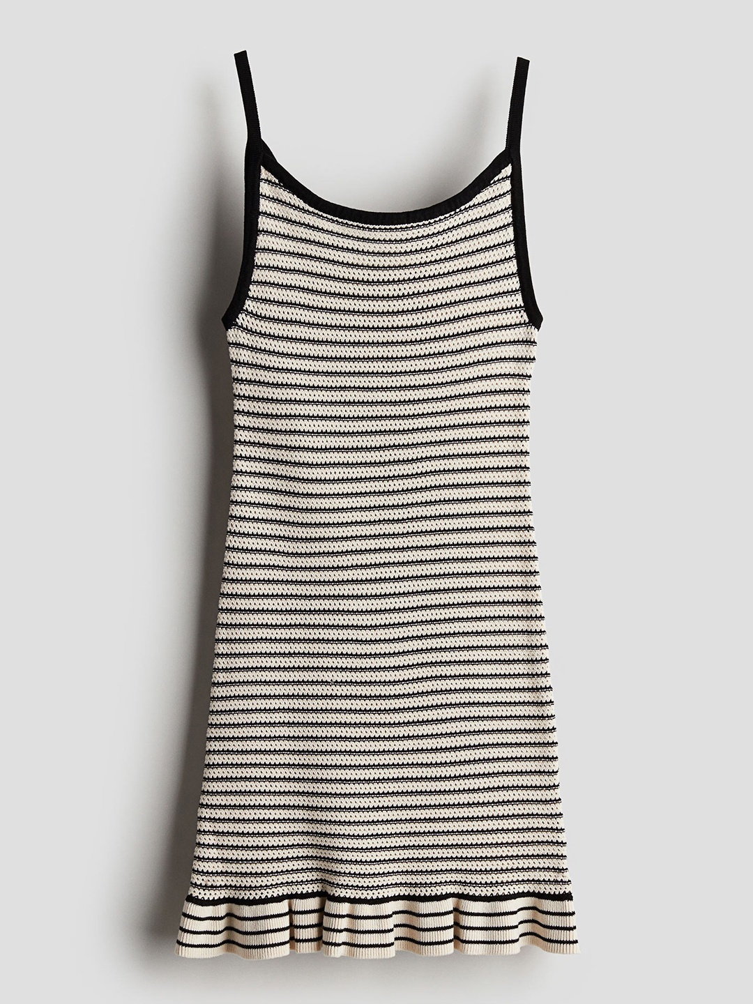 

H&M Girls Jacquard-Knit Strappy Dress, Beige