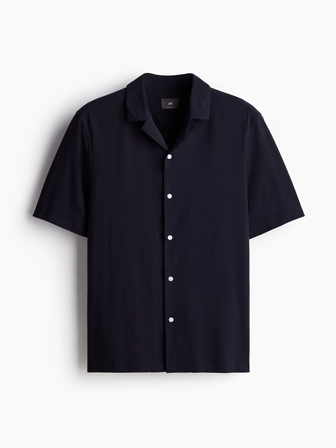 

H&M Men Regular Fit Pima Cotton Resort Shirt, Navy blue