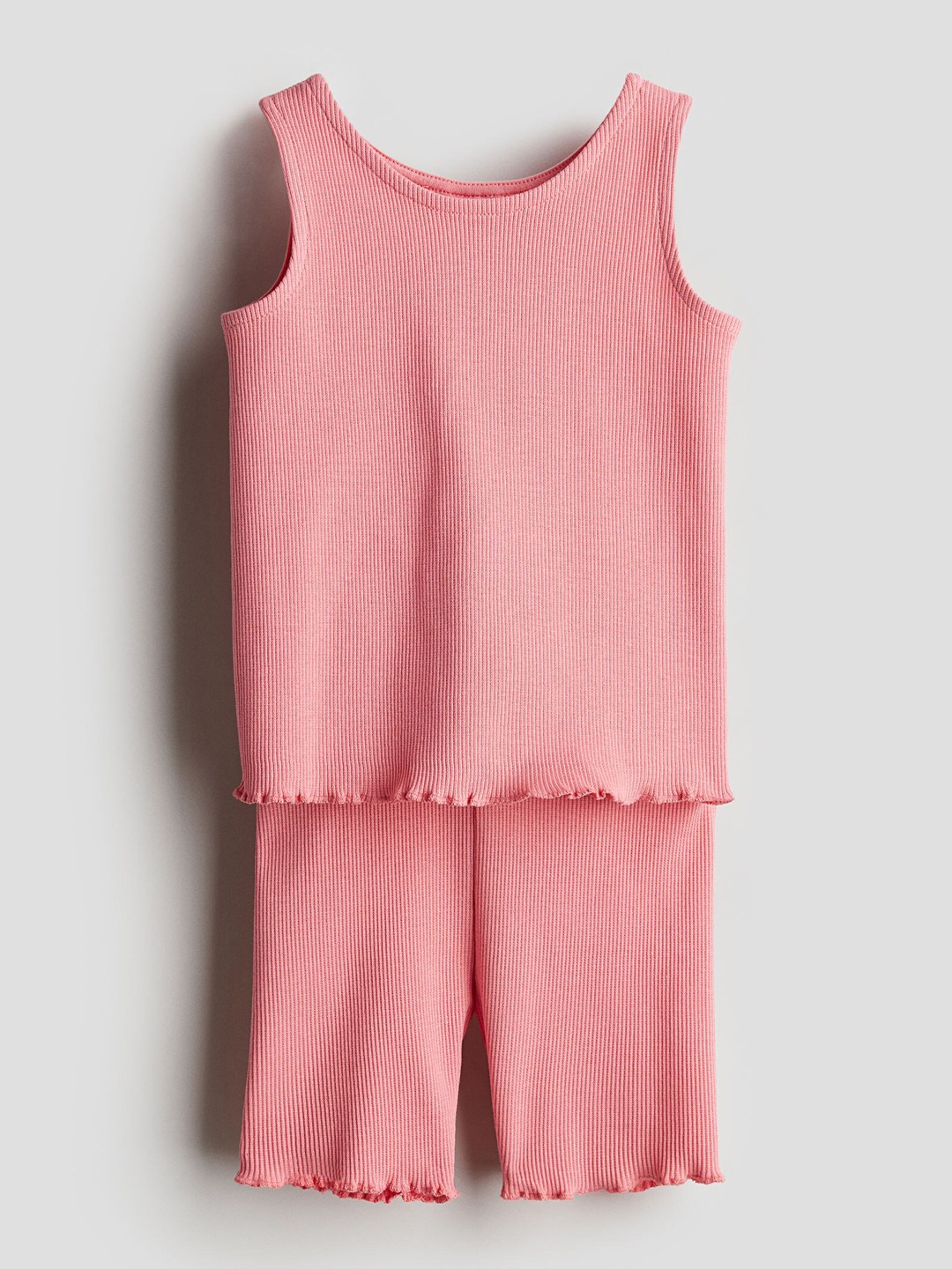 

H&M Girls 2-Piece Ribbed Cotton Jersey Set, Pink