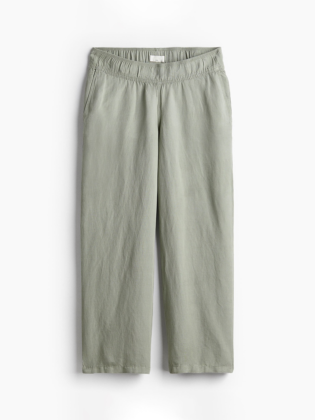 

H&M Women MAMA Before & After Linen-Blend Trousers, Sea green