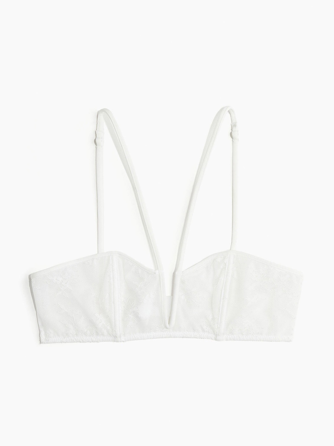 

H&M Non-Padded Soft Lace Bra, White