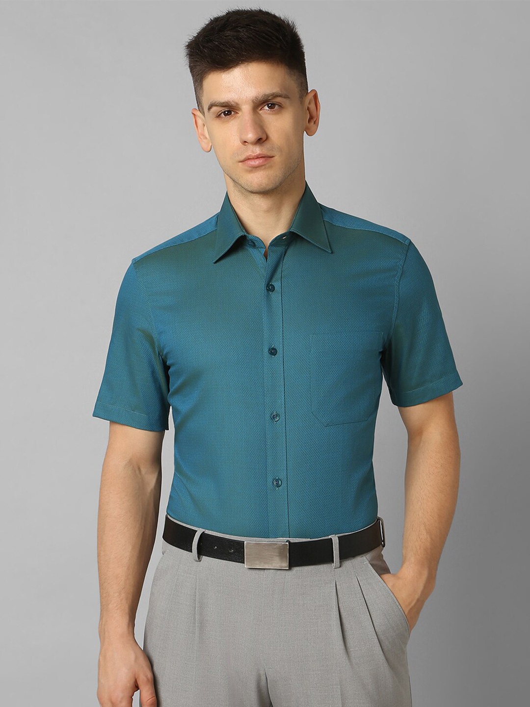 

Louis Philippe Opaque Cotton Casual Shirt, Blue