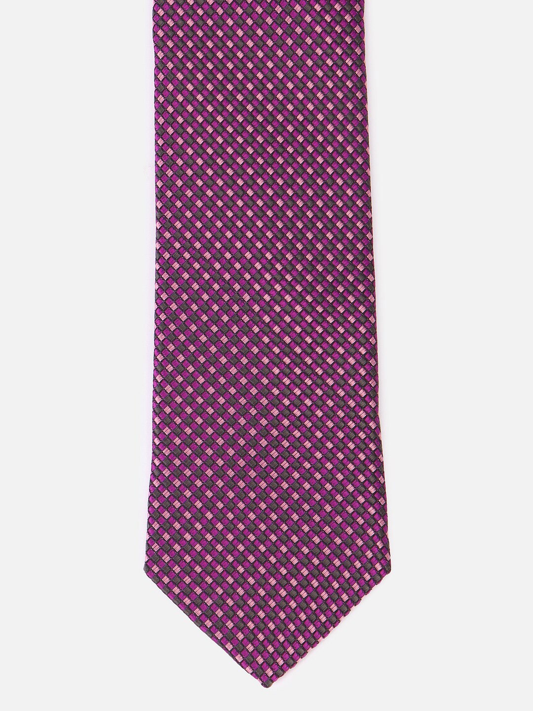 

Louis Philippe Men Embroidered Broad Tie, Purple