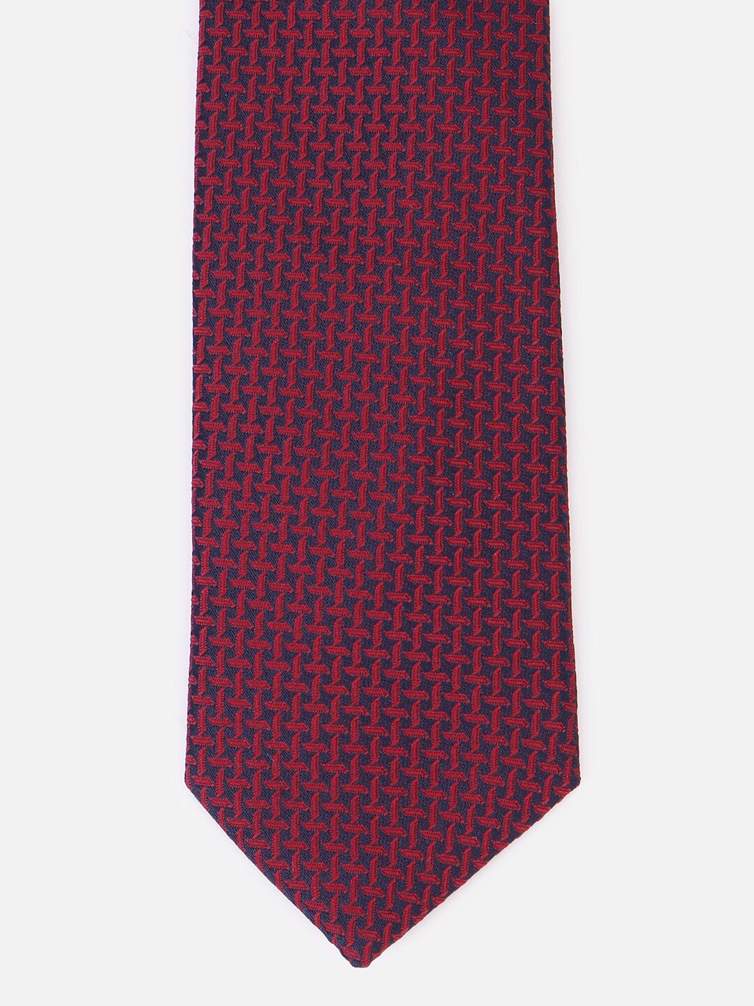 

Louis Philippe Men Woven Design Broad Tie, Maroon