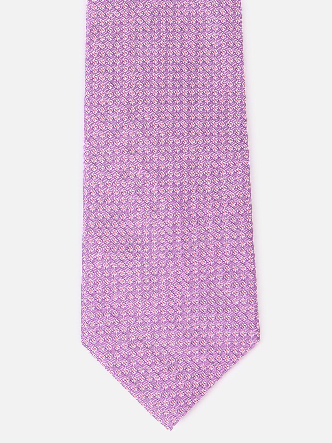 

Louis Philippe Men Geometric Woven Design Broad Tie, Purple