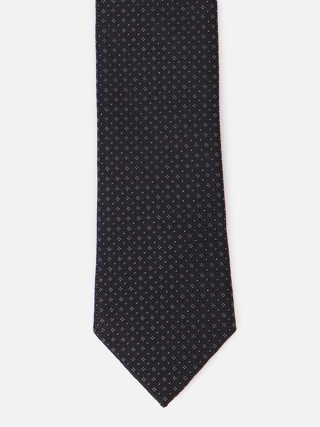 

Louis Philippe Men Geometric Woven Design Broad Tie, Black