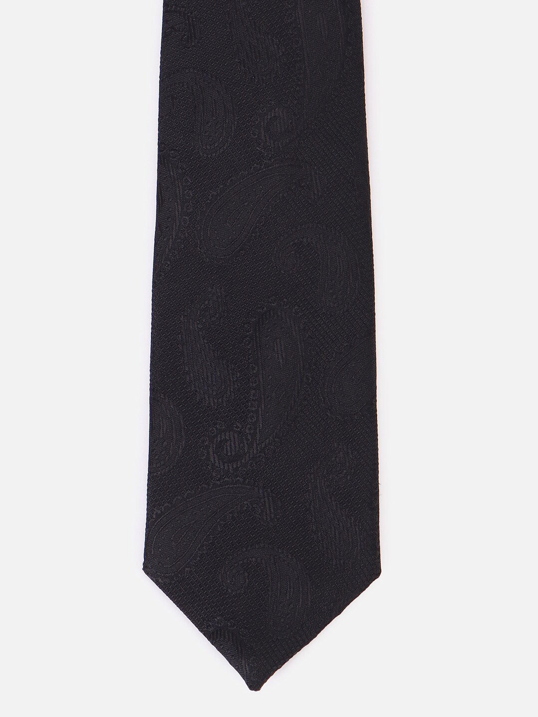 

Louis Philippe Men Woven Design Broad Tie, Black