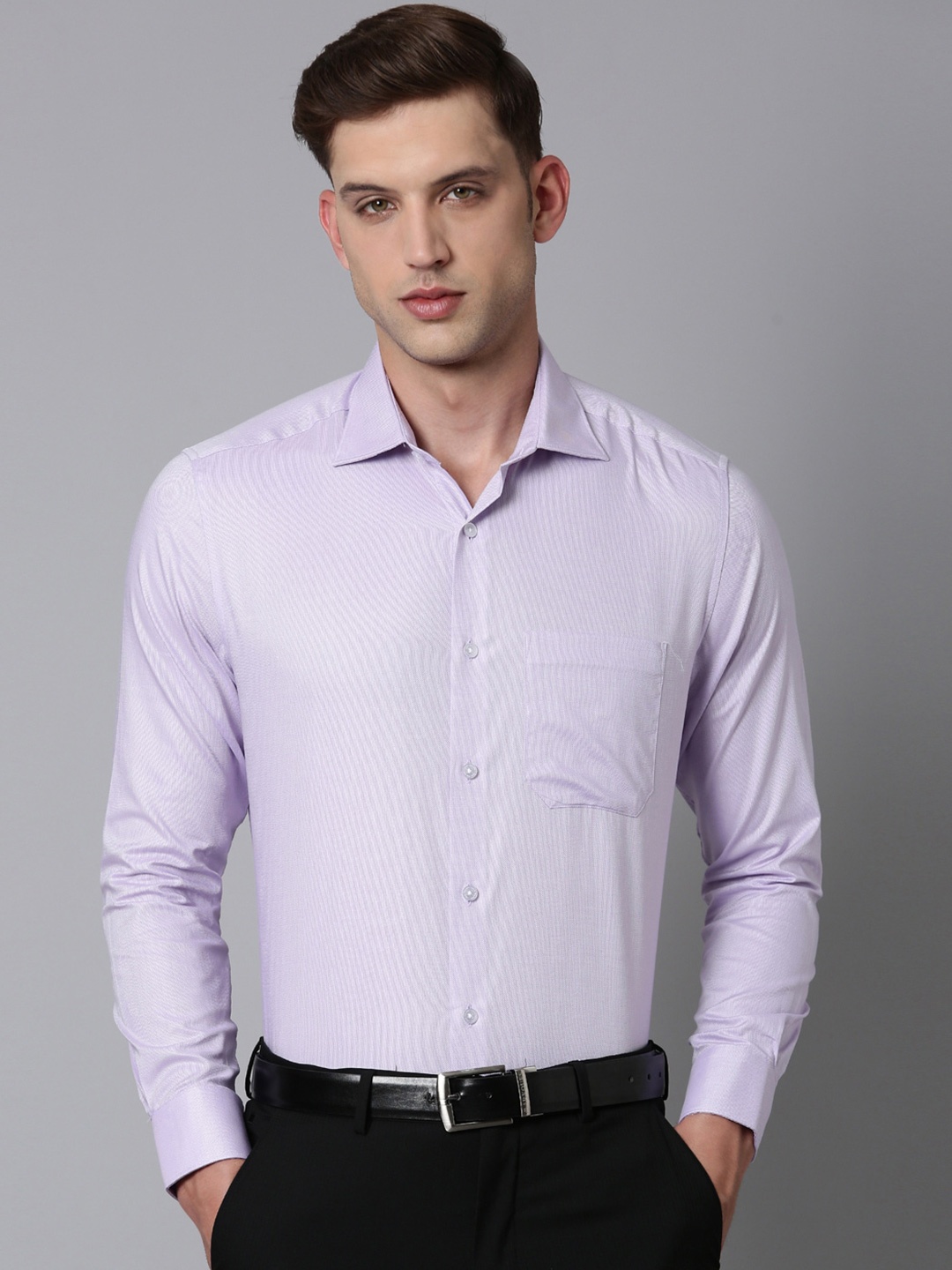 

Louis Philippe Opaque Cotton Formal Shirt, Purple