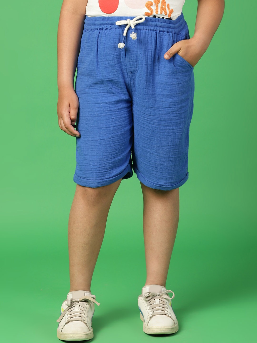 

Somersault Boys Mid-Rise Pure Cotton Shorts, Blue