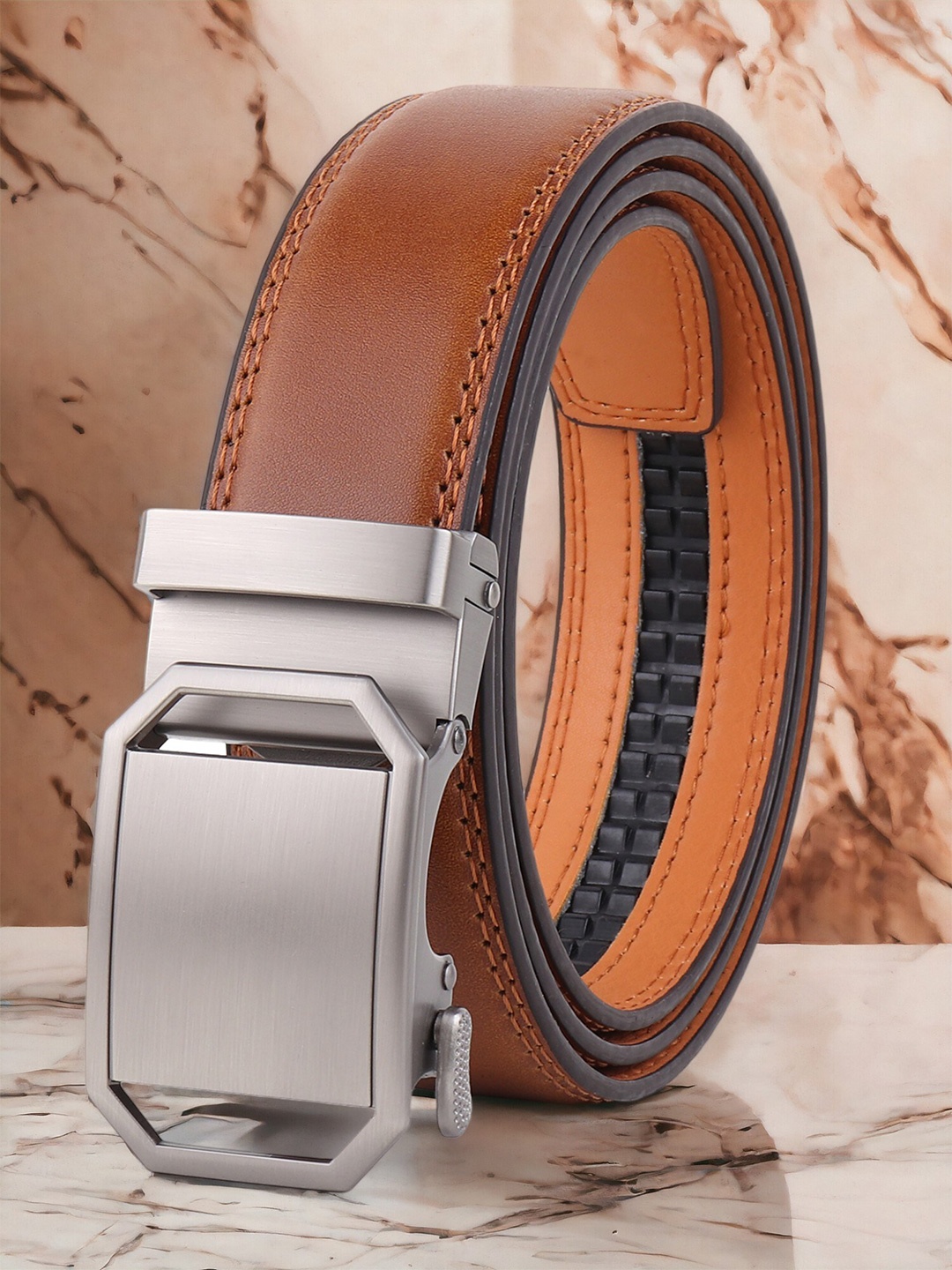 

ZORO Men Leather Formal Belt, Tan