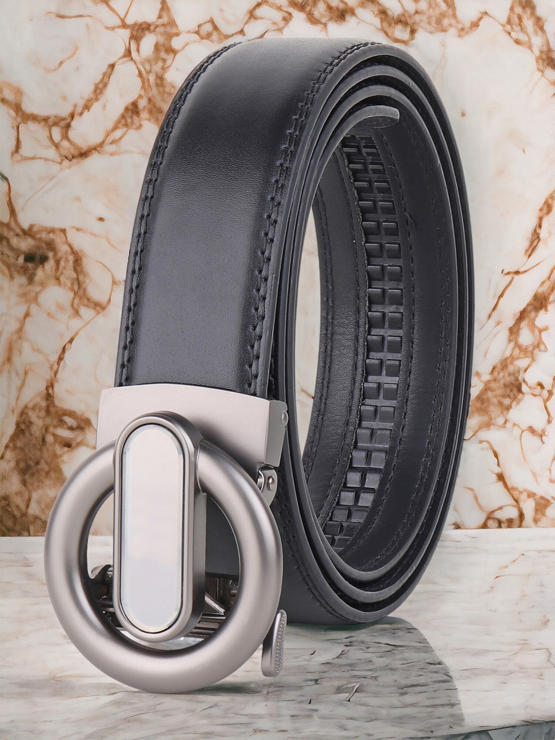

ZORO Men Leather Formal Belt, Black