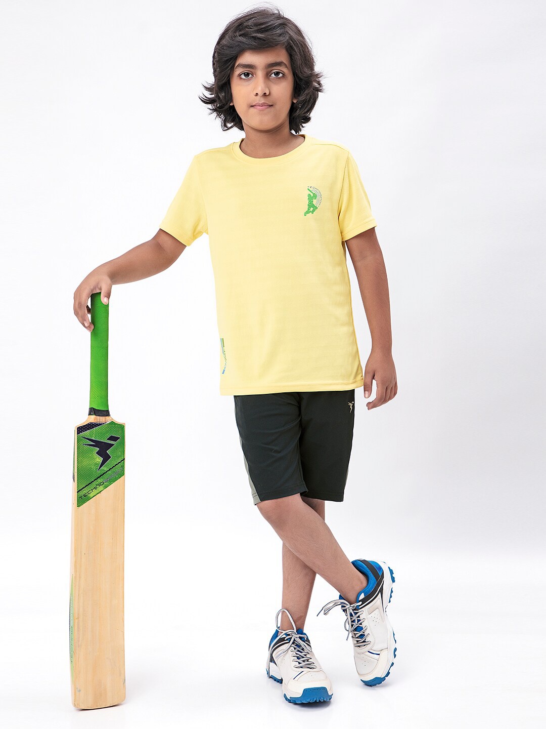 

Technosport Boys Crew Neck UPF50 Double Cool Technology Slim Fit T-shirt, Yellow
