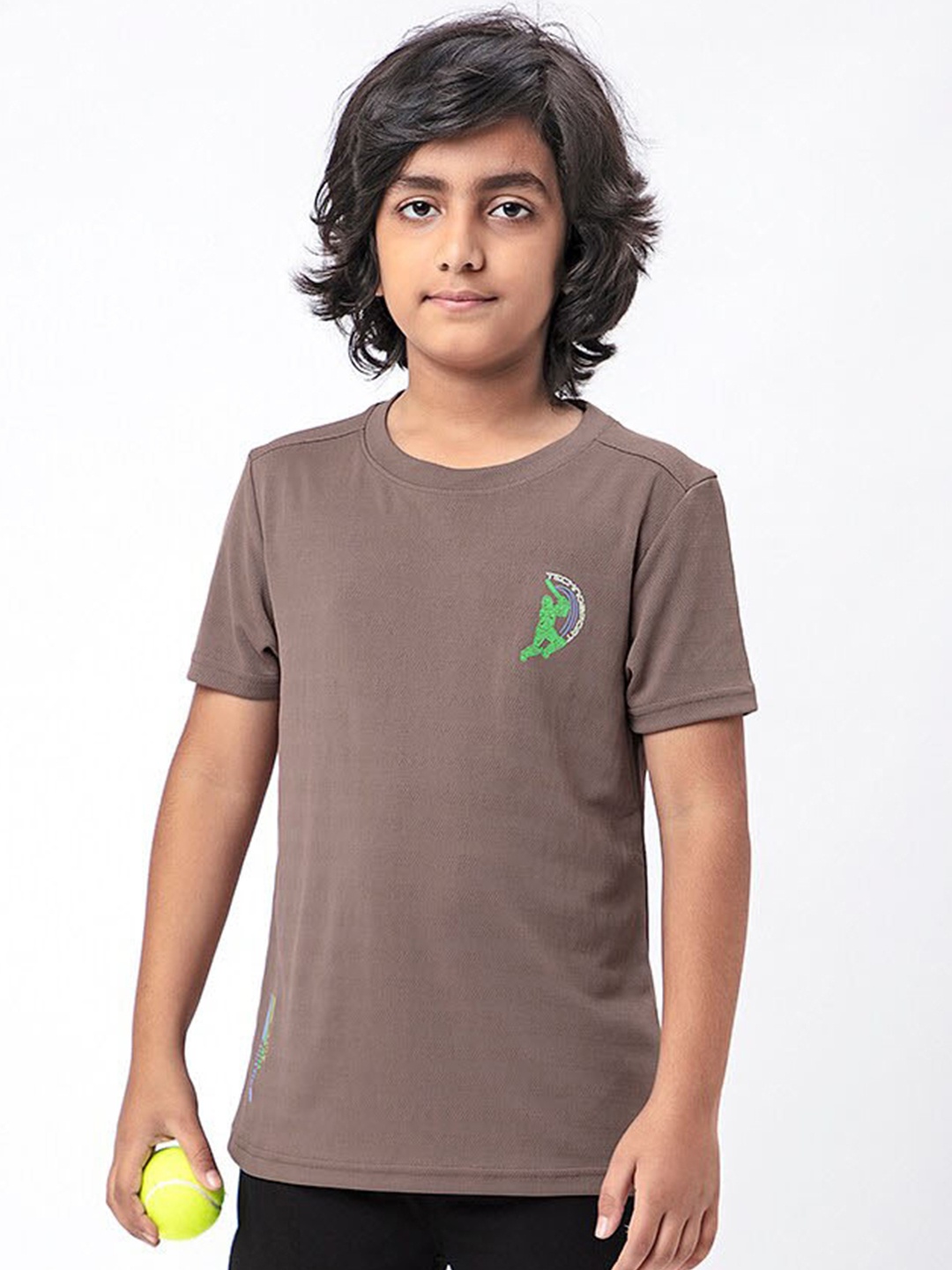 

Technosport Boys UPF50 Double Cool Technology Slim Fit T-shirt, Brown