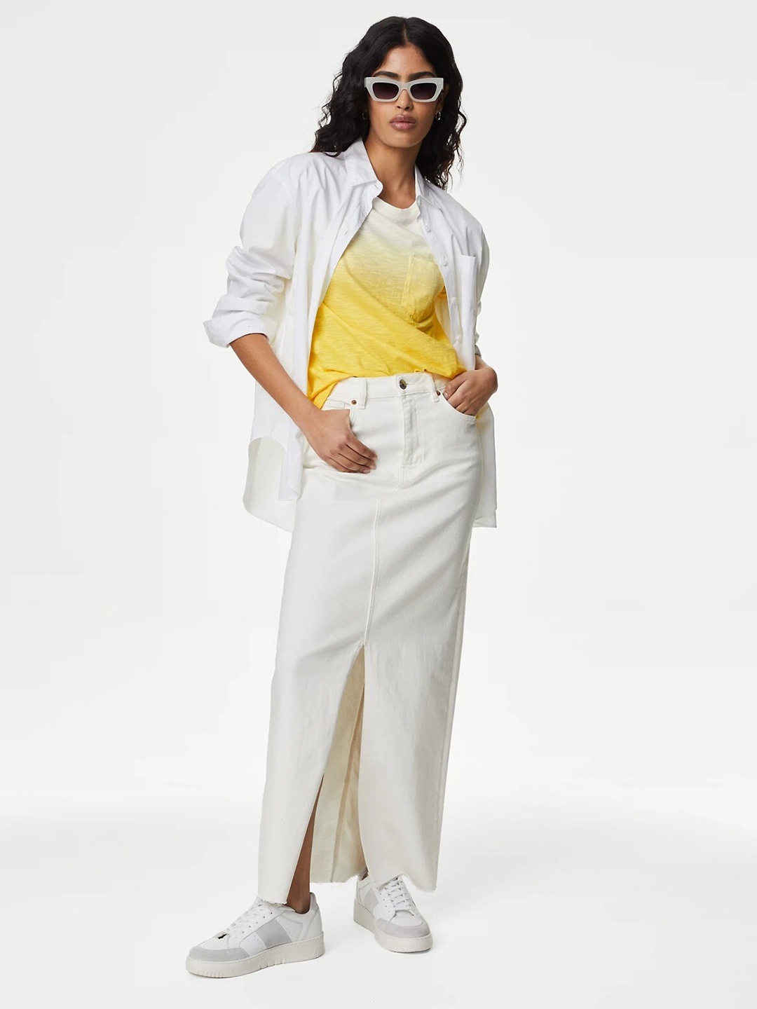 

Marks & Spencer Ombre Pure Cotton T-Shirt, Yellow