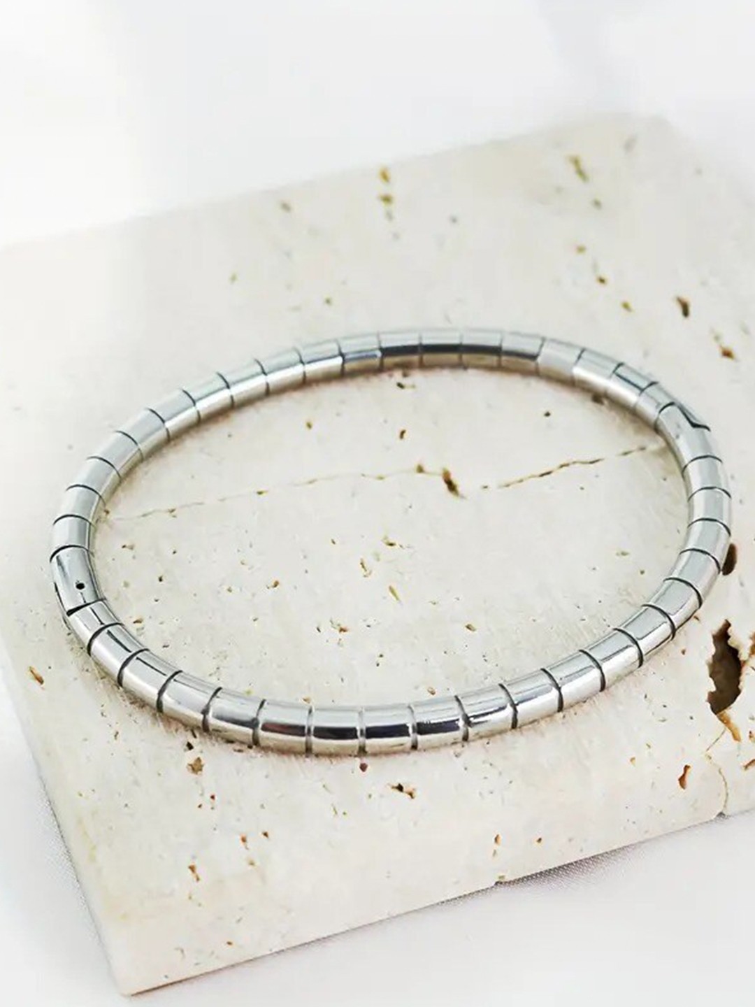 

MEENAZ Women Stainless Steel Silver-Plated Kada Bracelet