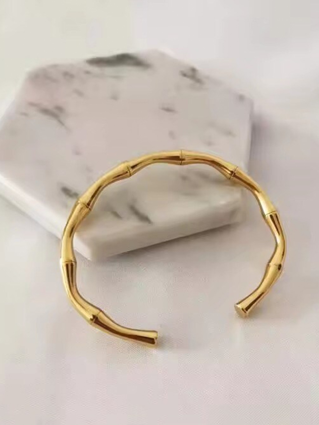 

MEENAZ Gold-Plated Stainless Steel Antique Kada Bracelet