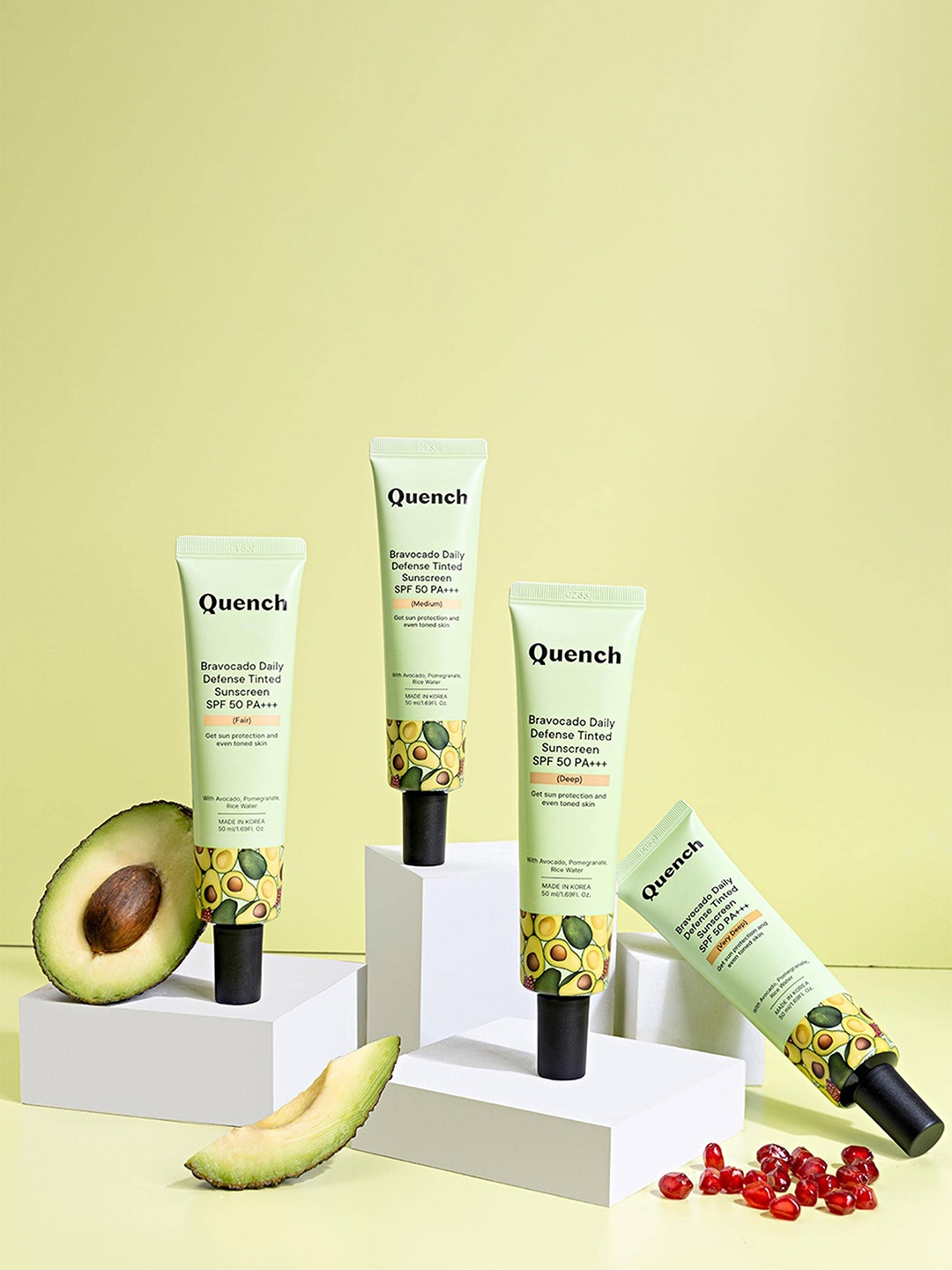 

Quench Tinted SPF 50 Sunscreen Pa+++ With Mineral & Chemical Actives 15ml- Deep, Na