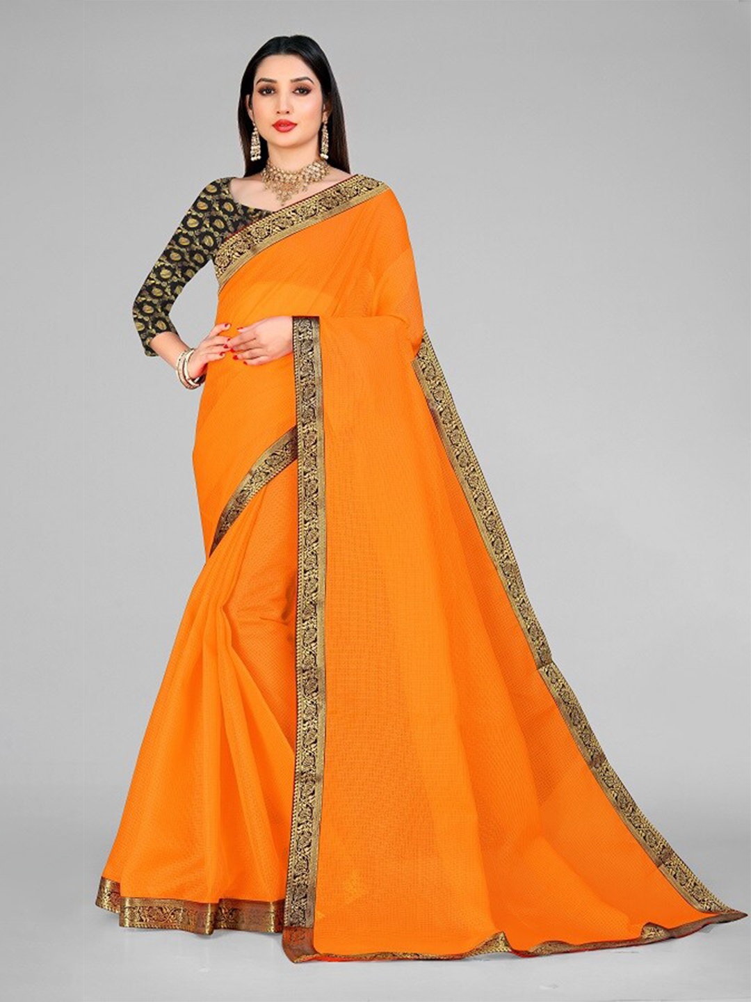 

LEOSAGI Zari Kota Saree, Yellow