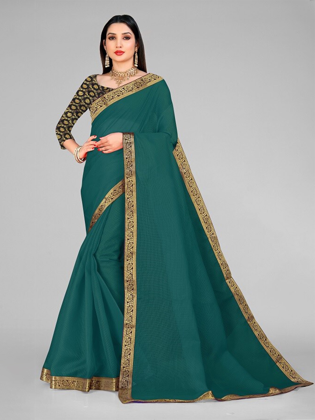 

LEOSAGI Zari Kota Saree, Green