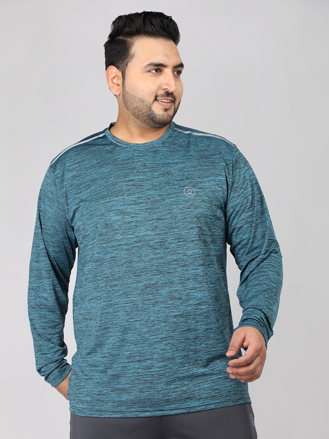 

CHKOKKO Round Neck Regular Fit T-shirt, Sea green