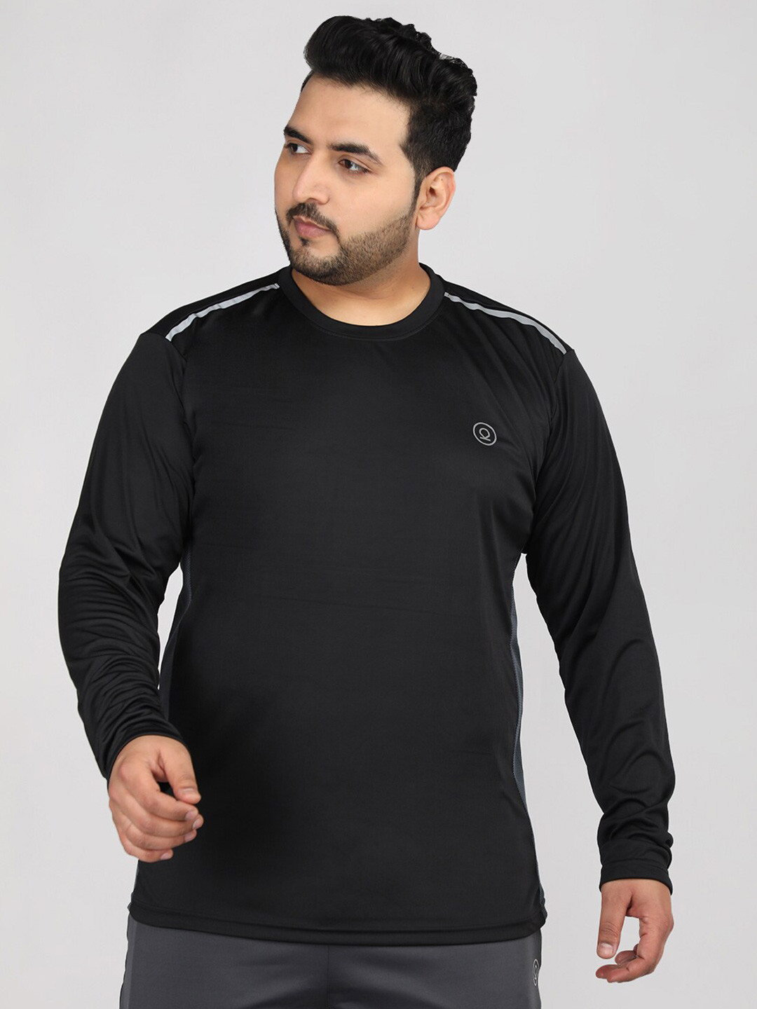 

CHKOKKO Round Neck Long Sleeves T-shirt, Black