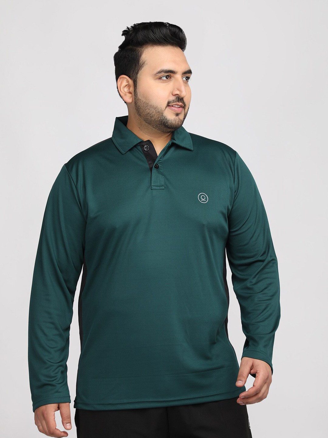 

CHKOKKO Polo Collar Long Sleeves T-shirt, Green