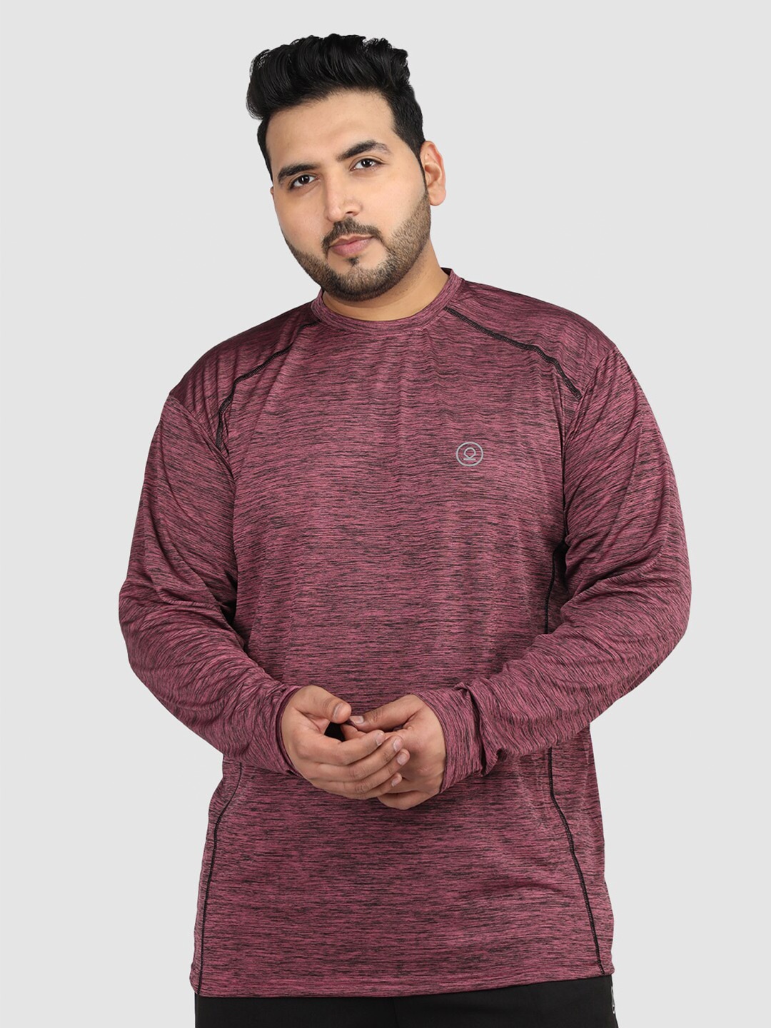 

CHKOKKO Round Neck Regular Fit T-shirt, Magenta