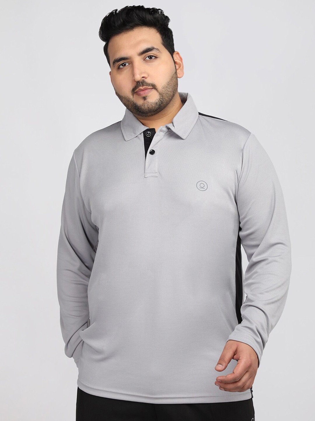 

CHKOKKO Polo Collar Training or Gym Sports T-shirt, Grey