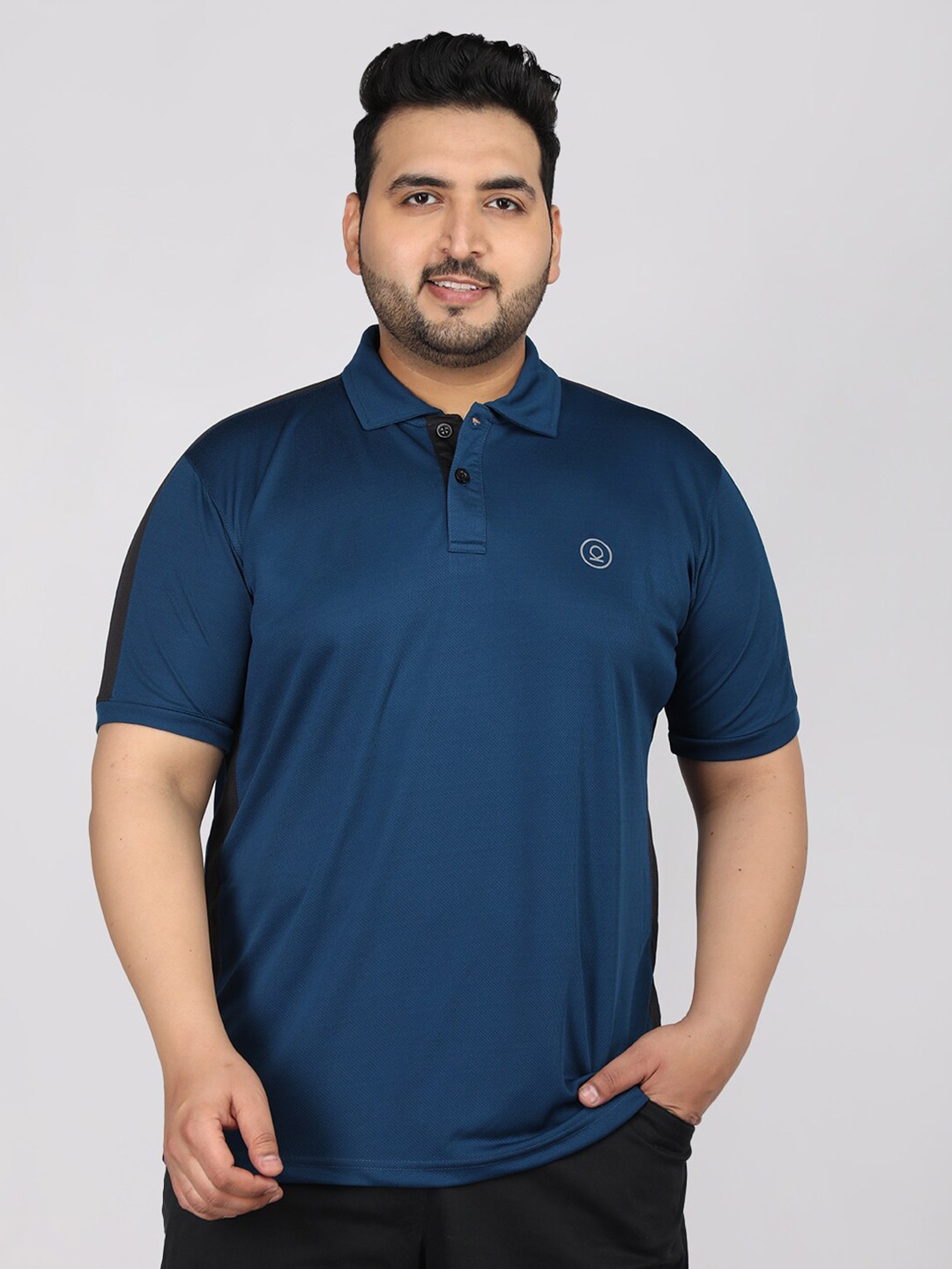 

CHKOKKO Men Polo Collar Regular Fit T-shirt, Blue