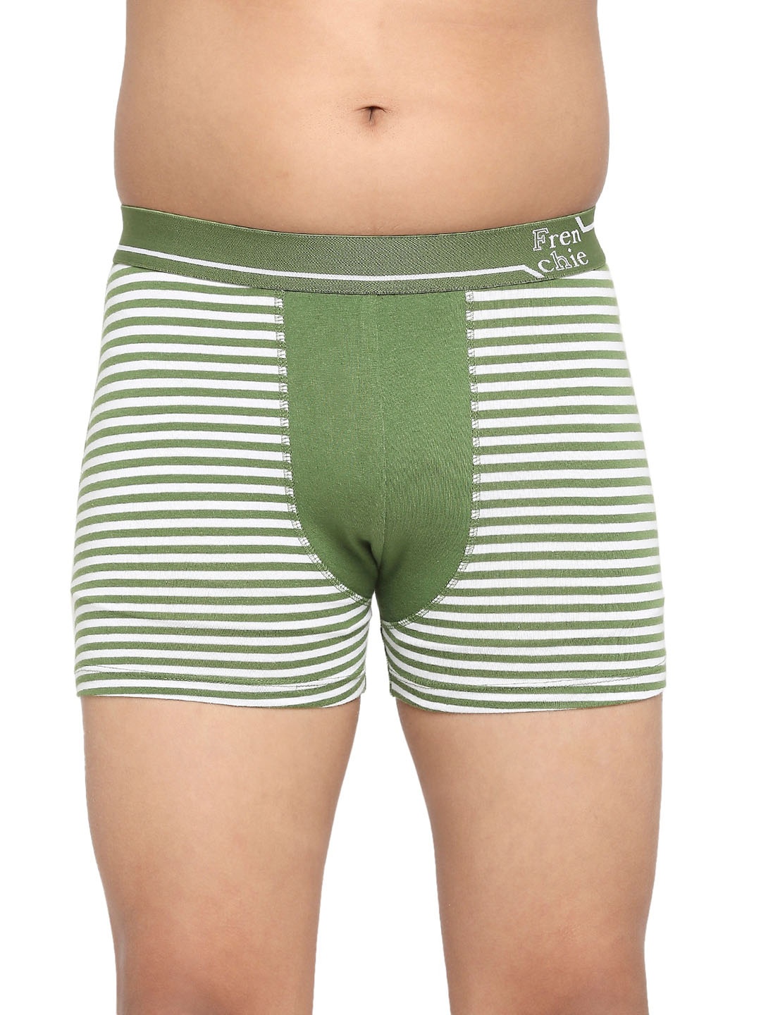 

FRENCHIE U1911 Teen Boys Striped Pure Cotton Trunk- FR-BI-TR-U1911-1X5-Green-XS