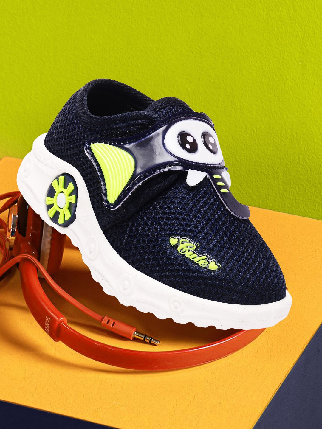 

BAESD Boys Textured Lightweight Musical Sneakers, Navy blue