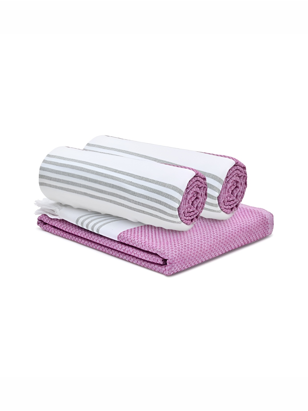 

The Better Home Purple 3 Pieces Cotton Towel Set