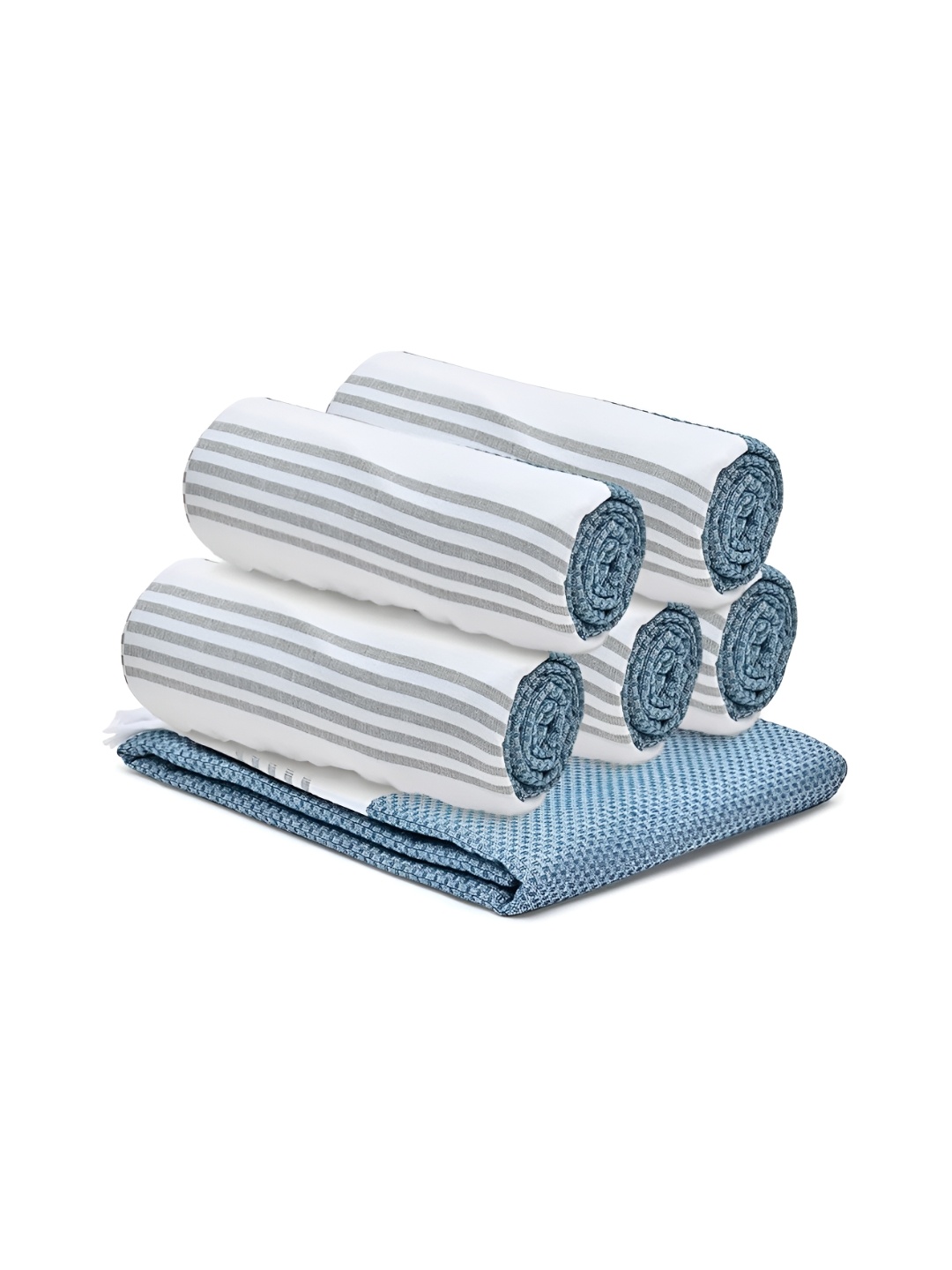 

The Better Home Blue 6 Pcs Cotton Towel Set